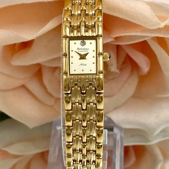 Armitron | Accessories | Vintage Armitron Now Diamond Accented Dial Ladies Dress  Watch | Poshmark